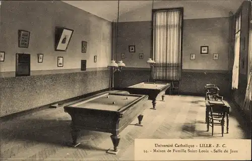 Ak Lille Nord, Universite Catholique, Maison de Famille Saint Louis, Salle de Jeux, Billard