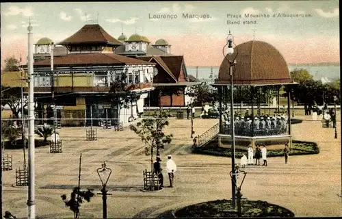Ak Maputo Lourenco Marques Mosambik, Praca Mousinho d`Albuquerque, Band Stand