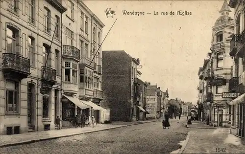 Ak Wenduine Wenduyne De Haan Westflandern, La rue de l'Eglise