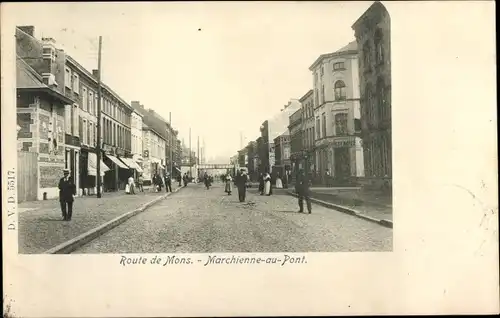 Ak Marchienne au Pont Charleroi Wallonien Hennegau, Route de Mons