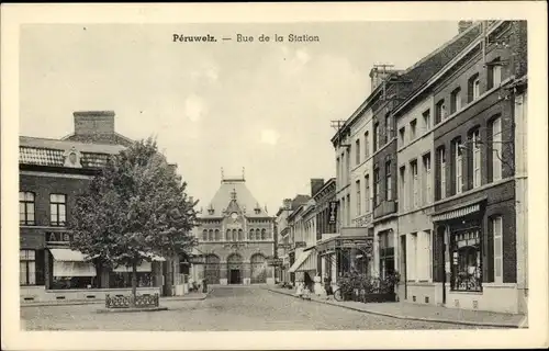 Ak Péruwelz Wallonien Hennegau, Rue de la Station