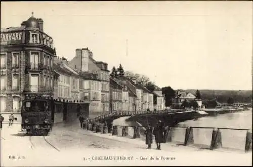 Ak Château Thierry Aisne, Quai de la Poterne
