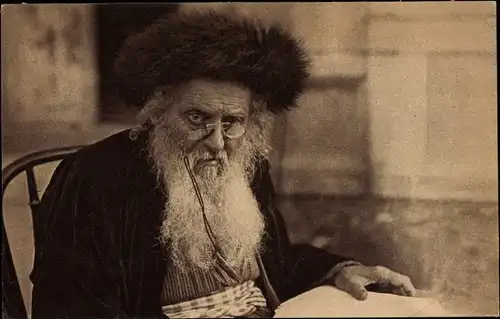 Judaika Ak Jerusalem, Rabbi, Mann mit Zwicker