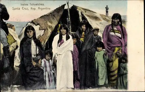 Ak Santa Cruz Argentinien, Indios Tehuelches