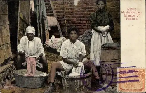 Ak Isthmus of Panama, Native Washerwomen