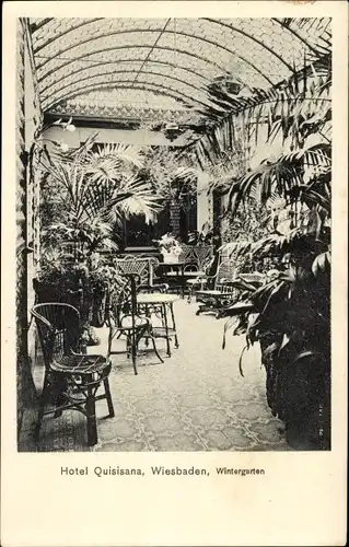 Ak Wiesbaden in Hessen, Hotel Quisisana, Wintergarten