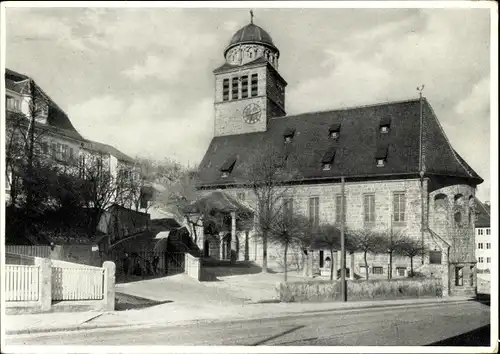 Ak Stuttgart in Württemberg, Erlöserkirche mit Gemeindehaus und Pfarrhaus
