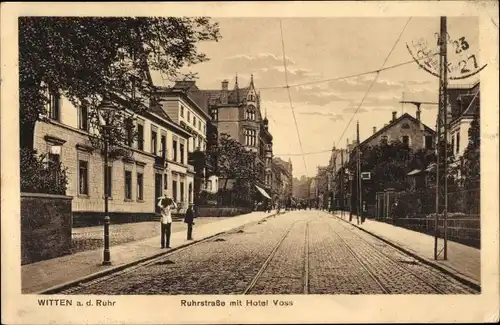 Ak Witten an der Ruhr, Ruhrstraße mit Hotel Voß