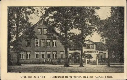 Ak Clausthal Zellerfeld im Oberharz, Restaurant Bürgergarten, Bes. August Thiele