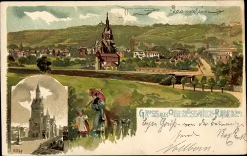 Künstler Ak Oberlössnitz Oberlößnitz Radebeul Sachsen, Panorama, Kirche