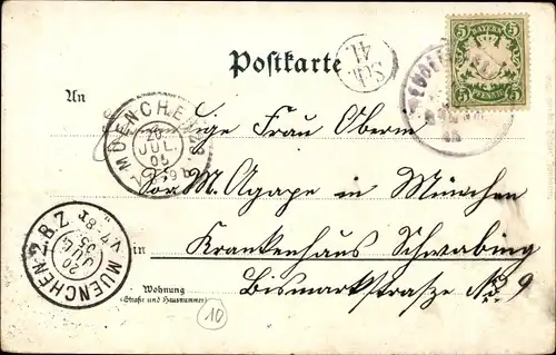 Litho Altötting in Oberbayern, Totalansicht der Ortschaft