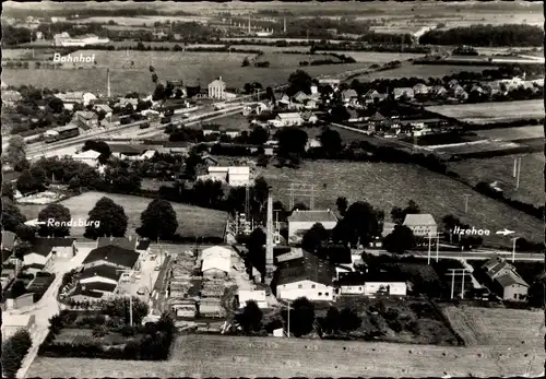 Ak Hohenwestedt in Holstein, Polstermöbelfabrik Ewald Ortlepp, Fliegeraufnahme