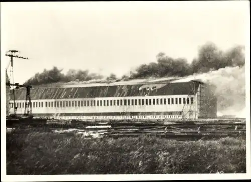 Sammelbild Zeppelin Weltfahrten II. Buch Serie Kriegs Luftschiffahrt Bild 7, Luftschiffhalle Tondern