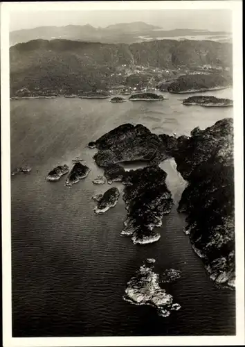 Sammelbild Zeppelin Weltfahrten II. Buch Serie Nordland Fahrten 1930 Bild 31, Fjord bei Bergen