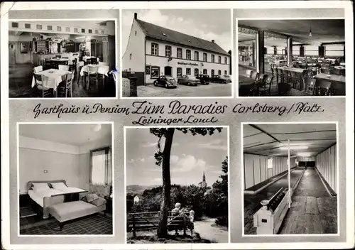 Ak Carlsberg in der Pfalz, Gasthaus und Pension Zum Paradies