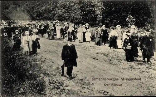 Ak Hermannsburg Südheide in der Lüneburger Heide, Hermannsburger Missionsfest, Festzug