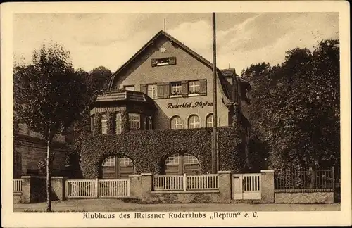 Ak Meißen an der Elbe, Ruderklub Neptun e.V., Klubhaus