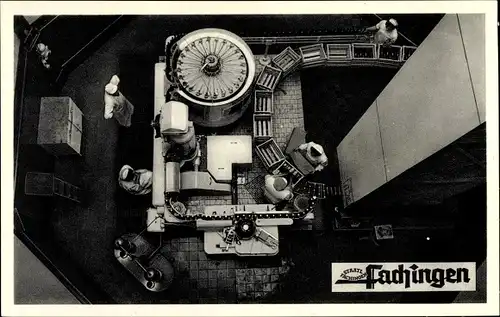 Ak Fachingen Birlenbach an der Lahn, Staatlich Fachingen Heilwasser, Fabrikhalle, Innenansicht