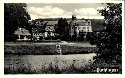 Ak Fachingen Birlenbach an der Lahn, Staatlich Fachingen Heilwasser, Blick auf den Ort