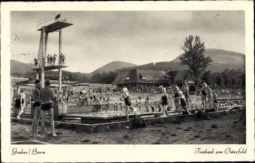 Ak Goslar am Harz, Freibad am Osterfeld, Sprungturm