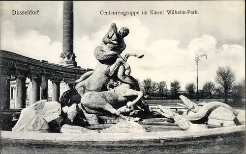 Ak Düsseldorf am Rhein, Zentraurengruppe im Kaiser Wilhelm Park