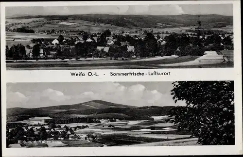 Ak Weifa Steinigtwolmsdorf Lausitz, Panorama vom Ort, Blick zum Valtenberg