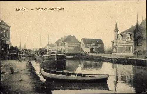 Ak Izegem Iseghem Westflandern, Vaart en Noordkaai