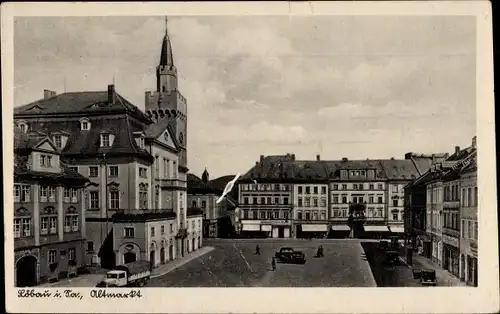 Ak Löbau in Sachsen, Altmarkt mit Rathaus