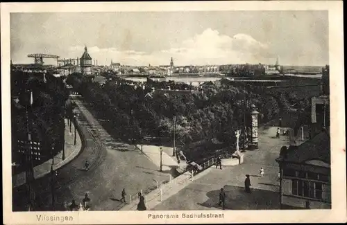 Ak Vlissingen Zeeland Niederlande, Panorama Badhuisstraat