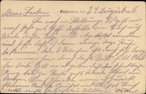 Ak Stempel Deutsche Feldpost 1. WK, Station Nr. 103, I. Batl. Res. Infanterie Regt. Nr. 18 3. Komp.