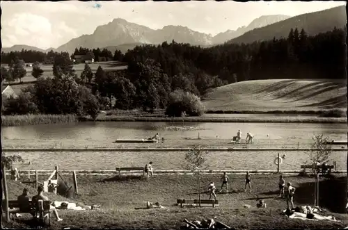 Ak Teisendorf in Oberbayern, Bad, Badegäste