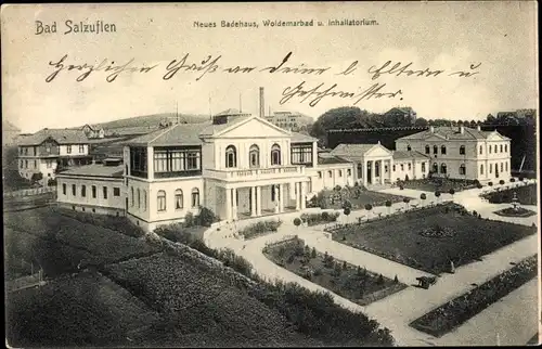 Ak Bad Salzuflen in Lippe, Neues Badehaus, Waldemarbad, Inhalatorium