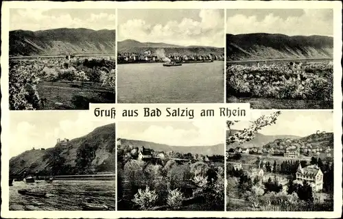 Ak Bad Salzig Boppard am Rhein, Panorama, Ortsansichten