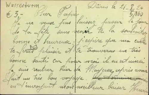 Ak Düren im Rheinland, Wasserturm