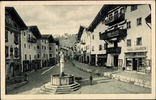 Ak Berchtesgaden in Oberbayern, Marktplatz, Brunnen