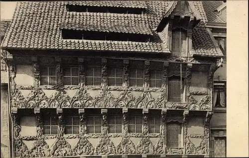 Ak Braunschweig in Niedersachsen, Gildehaus, Holzarchitektur