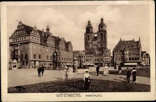 Ak Lutherstadt Wittenberg, Marktplatz