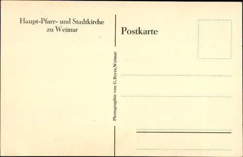 Ak Weimar in Thüringen, Haupt-Pfarr- und Stadtkirche