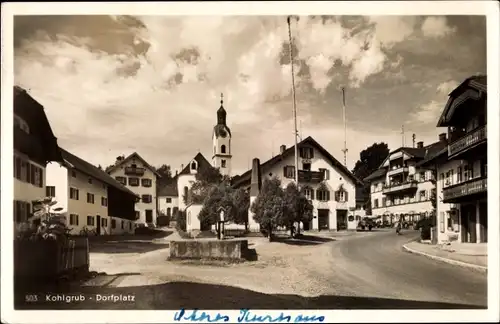 Ak Bad Kohlgrub in Oberbayern, Dorfplatz