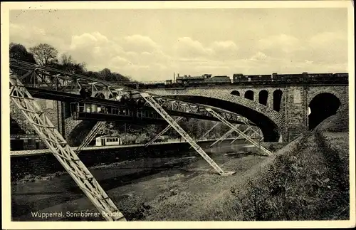 Ak Elberfeld Wuppertal in Nordrhein Westfalen, Sonnborner Brücke