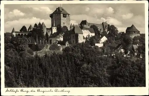 Ak Burg an der Wupper Solingen, Schloss Burg, Panorama