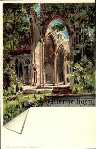 Litho Allerheiligen Oppenau im Ortenaukreis, Klosterruine