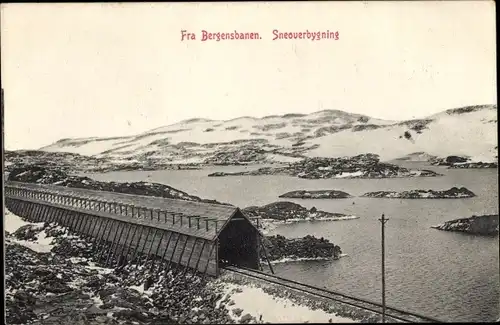 Ak Norwegen, Bergensbanen, Sneoverbygning, Tunnel