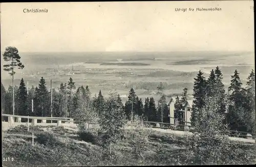 Ak Christiania Oslo Norwegen, fra Holmenkollen