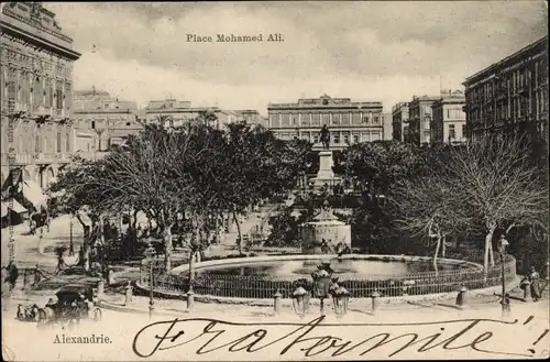 Ak Alexandria Ägypten, Place Mohamed Ali