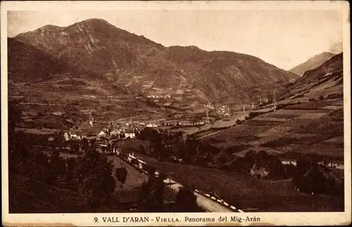 Ak Vall d'Aran Katalonien, Viella, Panorama de Mig-Arán