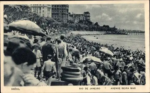 Ak Rio de Janeiro Brasilien, Avenue Beira Mar