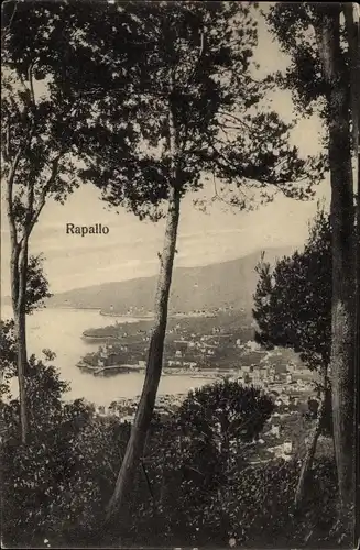 Ak Rapallo Liguria, Totalansicht