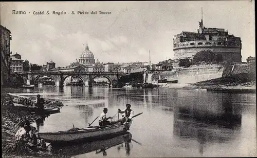 Ak Roma Rom Lazio, Castel S. Angelo S. Pietro dal Tevere