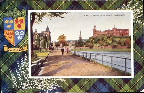 Wappen Ak Inverness Schottland, Castle from Ness Walk, Gordon